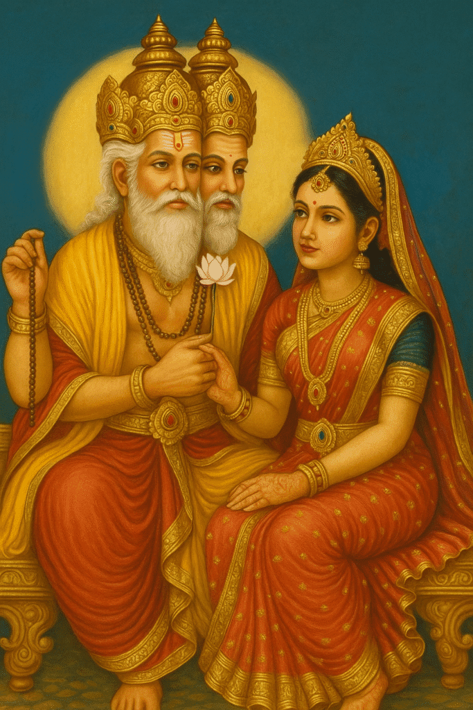 Kyun Nahi Hoti Brahma Ji Ki Pooja? Puranik Kathaon Mein Chhupi Sachchai 4 Brahma ji Saraswati mata ke saath – srishti aur vidya ka divya yog.
