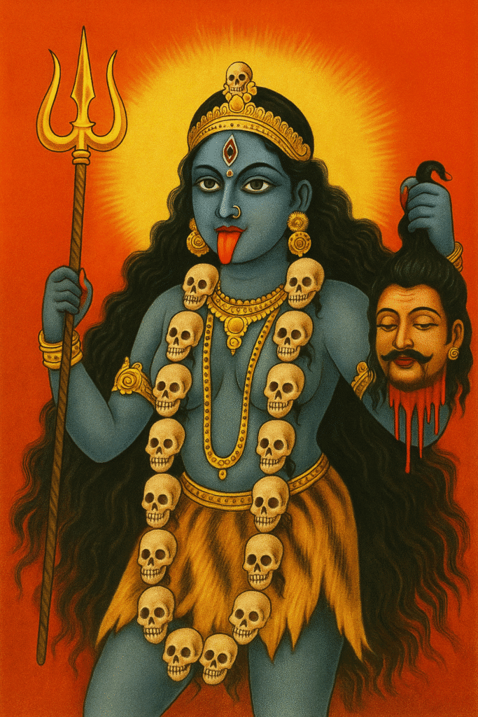 कपालीनी पिशाचिनी कौन हैं? जानिए इनके जन्म, स्वरूप और रहस्य 1 "कपालिनी पिशाचिनी माता का भयानक रूप – कपालों की माला पहने, रक्त से भरी आंखों वाली देवी, जो श्मशान भूमि में विराजमान हैं।"